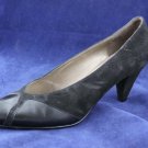 AMALFI OLIMPIA WOMENS BLK LEATHER/SUEDE PUMPS 8 B MINT