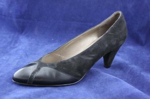 AMALFI OLIMPIA WOMENS BLK LEATHER/SUEDE PUMPS 8 B MINT