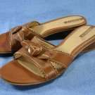 NICKELS BROWN LEATHER SLIDE SANDALS SHOES 9 M NEW