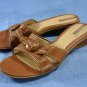NICKELS BROWN LEATHER SLIDE SANDALS SHOES 9 M NEW