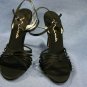 NINA BLACK SATIN STRAPPY HIGH HEEL EVENING SHOES 9.5 M