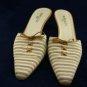 PANCALDI 1888 WOMENS TAN STRIPED FABRIC MULES 10 B $395