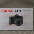PENTAX ZX10  ZX-10 INSTUCTION BOOK OWNERS MANUAL - B316
