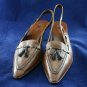 DANI BLACK WOMENS BROWN SLINGBACK TASSEL PUMPS 9.5 M