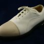 NIKE AIR WOMENS WHITE & BEIGE LEATHER GOLF SHOES 7.5 W