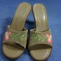 NICOLE TAN SUEDE HIGH HEEL SLIDE SANDALS 7 M MINT