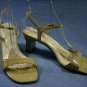 NATURALIZER TAN PATENT LEATHER ANKLE STRAP SANDALS 10 M