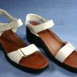 NATURALIZER WHITE LEATHER WEDGE ANKLE STRAP SANDAL 10 M
