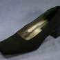 AMALFI BLACK SATIN MID HEEL EVENING PUMPS 8 B MINT