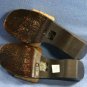 GIANNI BINI WOMENS WOOD WEDGE TAN SLIDE SANDAL 8 M