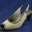 NATURALIZER BLACK & GRAY OPEN TOE SLINGBACK PUMPS 7.5 M
