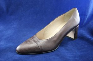 SESTO MEUCCI WOMENS BRN LEATHER MID HEEL PUMPS 8 N $175