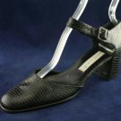 ANNE KLEIN BLK GENUINE LIZARD ANKLE STRAP PUMPS 7 N EUC