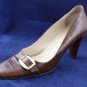 MAX DE CARLO BRN CROCO LEATHER PUMPS 8 B EX++