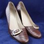 MAX DE CARLO BRN CROCO LEATHER PUMPS 8 B EX++