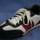 DC WOMENS WHITE GRAY PINK LEATHER SKATE SHOES 9.5 M
