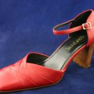 COUP D'ETAT WOMENS RED LEATHER ANKLE STRAP PUMPS 6.5 M