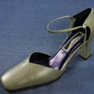CARESSA PEARL GOLD LEATHER ANKLE STRAP PUMPS 7 M