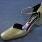 CARESSA PEARL GOLD LEATHER ANKLE STRAP PUMPS 7 M