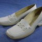 BCBG PARIS WHITE LEATHER WEDGE LOAFERS SHOES 6.5 B