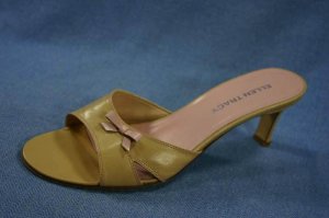ELLEN TRACY BEIGE & PINK SLIDE PUMPS HEELS 10 B MINT