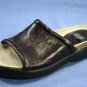 ANNE KLEIN BROWN LEATHER FLAT SLIDE SANDALS 6 M