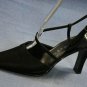 NINE WEST BLACK SATIN POINTY TOE SLINGBACK PUMPS 7.5 M