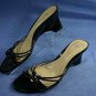ETIENNE AIGNER BLACK STRAPPY WEDGE SLIDE SANDAL 10 M
