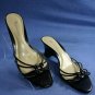 ETIENNE AIGNER BLACK STRAPPY WEDGE SLIDE SANDAL 10 M