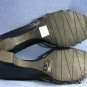 ETIENNE AIGNER BLACK STRAPPY WEDGE SLIDE SANDAL 10 M