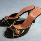 ENZO ANGIOLINI BLACK & PINK HIGH HEL SLIDES 10 M MINT