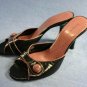 ENZO ANGIOLINI BLACK & PINK HIGH HEL SLIDES 10 M MINT