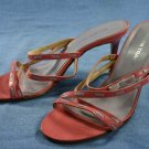 ELLEN TRACY PINK/LILAC HIGH HEEL STRAPPY SLIDES 10 B