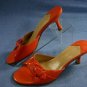 AEROSOLES ORANGE MID HEEL WOMENS SLIDES SHOES 7 M MINT