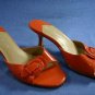 AEROSOLES ORANGE MID HEEL WOMENS SLIDES SHOES 7 M MINT