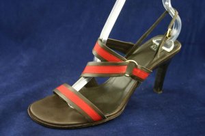 ANNE KLEIN GREEN & RED STRAPPY HIGH HEEL SANDALS 7.5 M