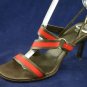 ANNE KLEIN GREEN & RED STRAPPY HIGH HEEL SANDALS 7.5 M