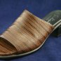 SUDINI WOMENS BRN WOVEN LEATHER SLIDE SANDALS 7.5 M EUC