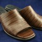 SUDINI WOMENS BRN WOVEN LEATHER SLIDE SANDALS 7.5 M EUC