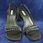 ALFANI BLACK SATIN RHINESTONE STRAPPY SANDALS 10 M MINT