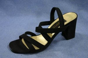 CLASSIQUES ENTIER BLACK STRAPPY HIGH HEEL SANDALS 7 M