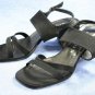 NINE WEST BLACK FABRIC MID HEEL DRESS SANDALS 7.5 M