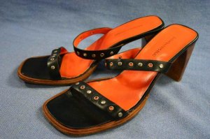 Banana Republic Black Heel Slide Sandals Pumps 8.5 M