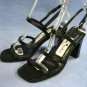 GRUPPO ITALIAN WOMENS BLACK SATIN STRAPPY SANDALS 5.5