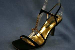 NINE WEST BLACK SUEDE STRAPPY HIGH HEEL SANDALS 8 M