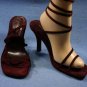 BCBG MAX AZRIA BURGUNDY SUEDE PLATFORM SANDALS 10 B NEW