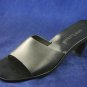 ANN TAYLOR WOMENS BLACK LEATHER SLIDE SANDALS 7 M MINT