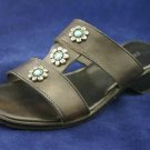 SESTO MEUCCI WOMENS BROWN LEATHER SLIDE SANDALS 4 M EUC
