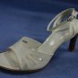 FRANCO SARTO WOMEN BONE LEATHER ANKLE STRAP SANDALS 8.5
