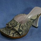 KENNETH COLE PYTHON SNAKE SKIN SLIDE SANDALS HEEL 6 B